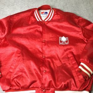 Mens XL Vintage USA‎ Made Swingster Bomber Jacket Red White Hydrotex Logo